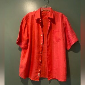 Tommy Bahama Full Button Shirt (Size Large) (100% Linen)